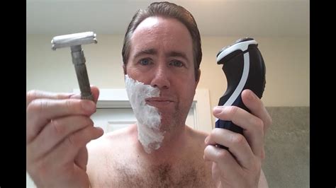 Electric Razor Shaving Vs Safety Razor Shaving Youtube