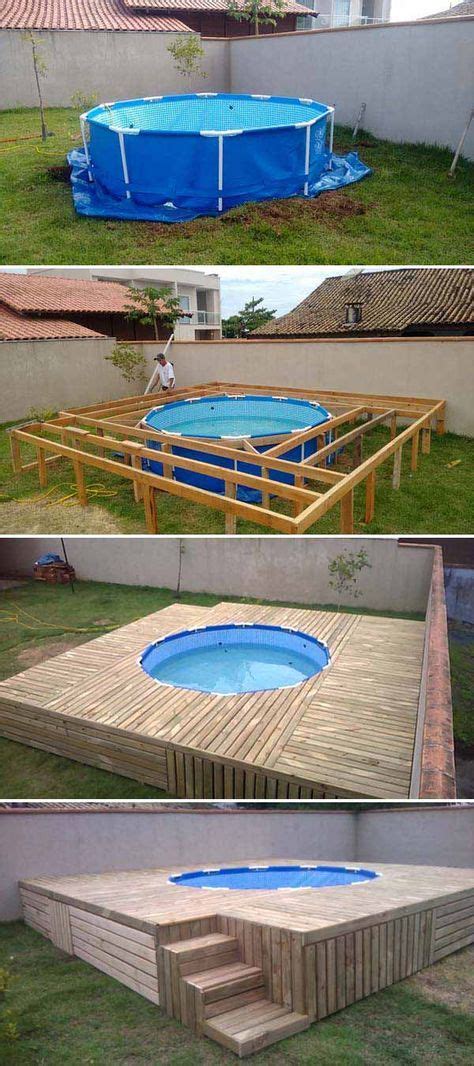 The rectangular pool is incorporated into the deck perfectly. Idea piscina | Pool im garten, Pool, Garten
