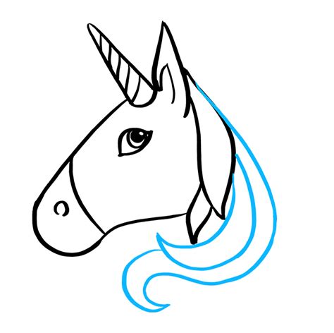 Next, from the middle till neck draw a s like structure after that move towards the ear of unicorn and make the banana like shaped structures. How to Draw a Unicorn Emoji - Really Easy Drawing Tutorial