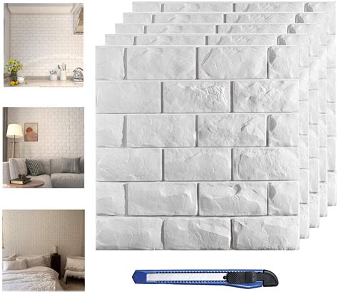 Buy 20 Pcs 3d Wall Panels Peel And Stick White Brick Printable 3d