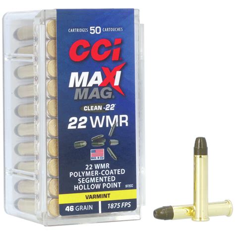 Cci Rimfire Ammunition 22 Wmr Maxi Mag Shp 50box Fondprodukter