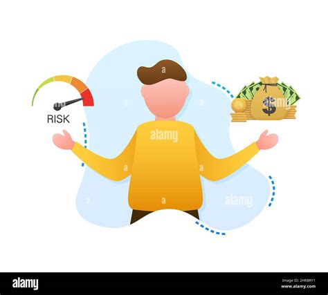 Man Choosing Between Two Options Money And Risk Vector Stock