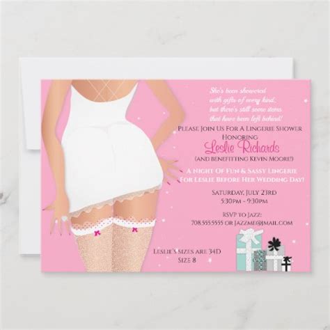 Pink Lingerie Bridal Shower Invitation Zazzle