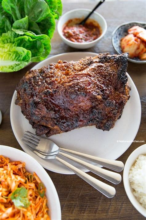 Roasted pork shoulder or pernil asado is usually made for special holidays, like christmas.marinated overnight with spices and herbs tip: Momofuku Bo Ssam (Korean Roast Pork) - My Korean Kitchen