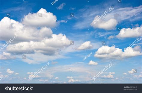 Perfect Blue Sky White Clouds Stock Photo 92268817