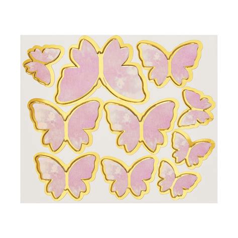 Hand Painted Pink Glitter Butterfly Cake Topper Pack Of 10 Cake