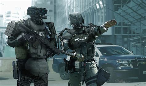 Artstation Sci Fi Cyberpunk Tactical Police Enforcement Concept