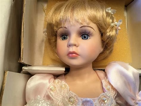 Delton Tatiana Porcelain Ballerina Doll Blonde Hair Blue Eyes 7039 6 On