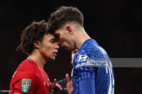 Trent Alexander Arnold Of Liverpool And Kai Havertz Of Chelsea Clash