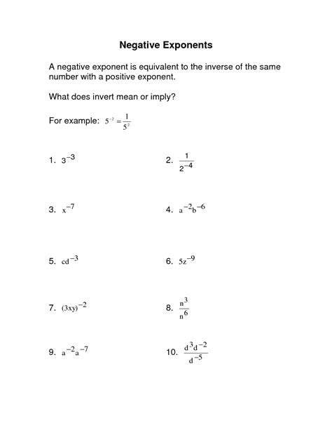 13 Best Images Of 6th Grade Math Worksheets Exponents