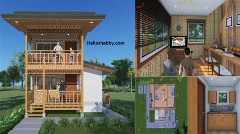 Two Storey Amakan House Design 71 Sqm Modern Bahay Kubo
