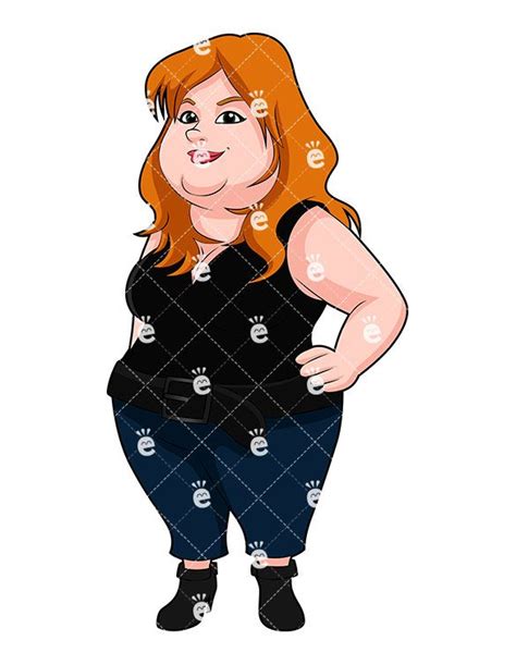 Confident Overweight Woman Cartoon Vector Clipart Friendlystock Overweight Women Women