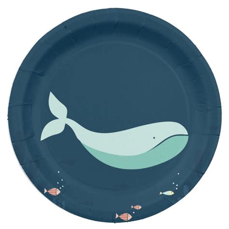cute whale party supply plate zazzle whale party cute whales whale birthday parties