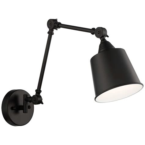 Mendes Black Hardwire Swing Arm Wall Lamp 88h05 Lamps Plus