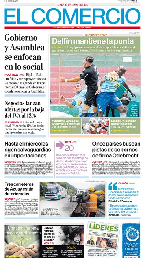 El Comercio Ecuador Lunes 29 De Mayo De 2017 Infobae