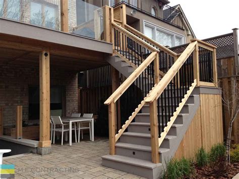 Sometimes local building codes will have more stringent regulations, so check your local building department for post spacing. pvc-deck-glass-railings-walkout-basement_10 - Toronto ...