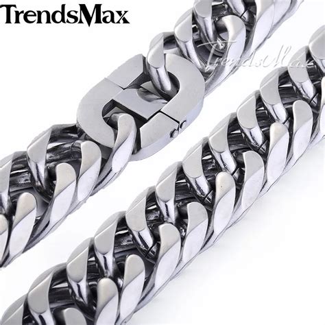 Trendsmax 1822mm Mens Chain Heavy 316l Stainless Steel Silvercolor