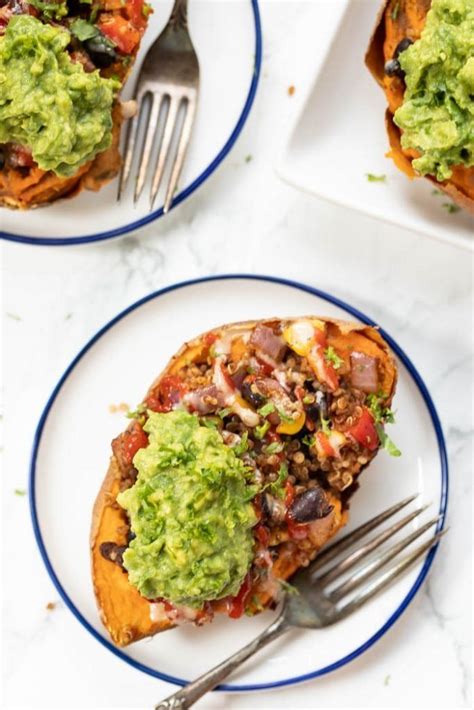 With a filling of of quinoa, black beans, corn, and onion that's spiced first thing's first, prep the ingredients. Mexican Quinoa Stuffed Sweet Potatoes | Recipe (With ...