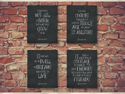 Harry Potter Wall Art Dumbledore Quote Set Of Four 4