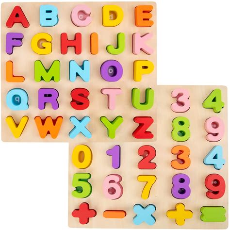 Buy Alphabet Puzzle Wood City Abc Letter And Number Puzzles For Toddlers