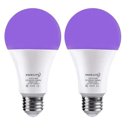 Looking for the definition of uv? Ampoules LED noires Escolite A19 7,5 W UV