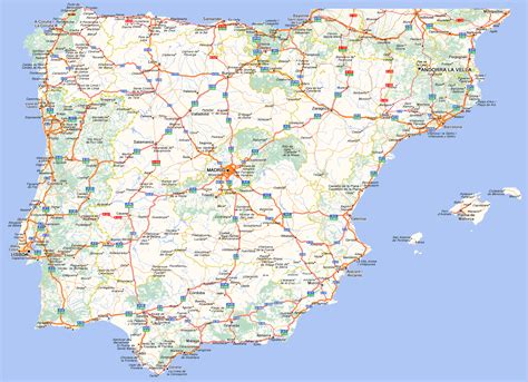 Spain And Portugal Road Map Full Size