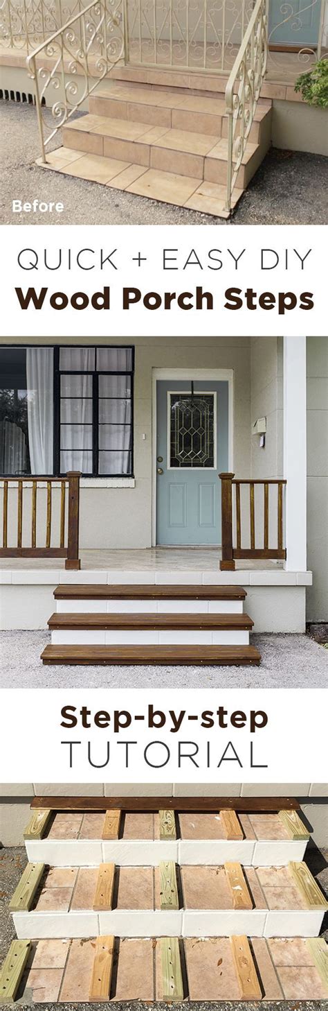 Simple Diy Wood Porch Steps Makeover Jenna Sue Design