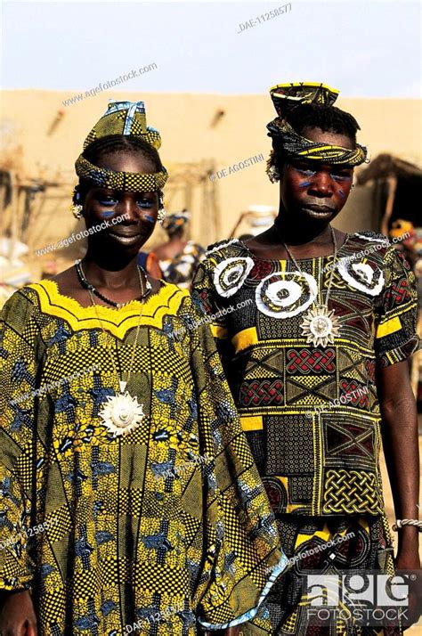 Fulani Women In Traditional Clothes Djenne Region Mali Stock Photo