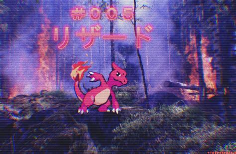 Fire Forest Pokemon Go Vaporwave Nintendo Pokémon Charmeleon