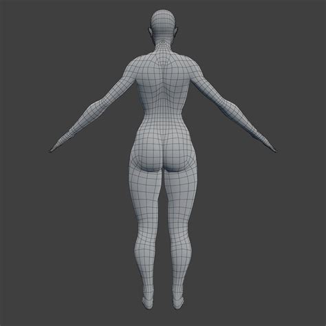 Woman Character Base Mesh Rigged 3d Model Low Poly Rigged Obj Fbx Blend