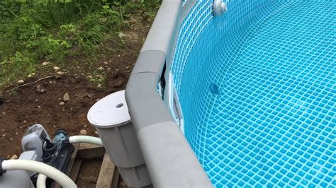 Installing Hayward Skimmer On Intex Metal Frame Pool Youtube