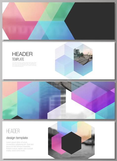Vector Layout Of Headers Banner Design Templates With Abstract Shapes