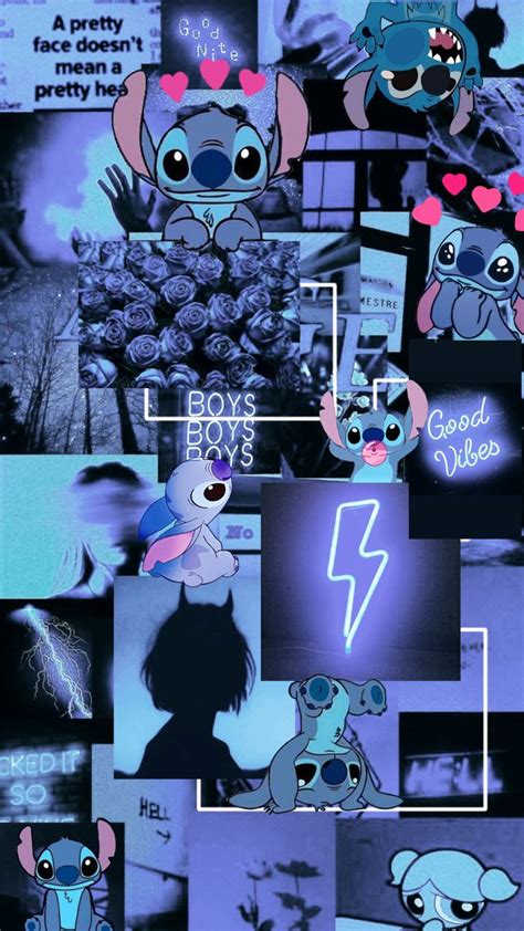 Dark Blue Stitch Cartoon Wallpaper Iphone Iphone Wallpaper Girly