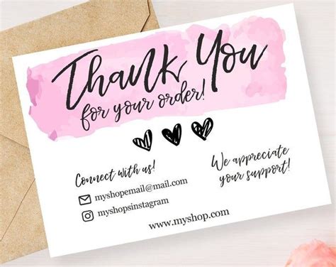 It makes them feel like so now you know the different elements that come together for a genuine thanks for your order note, it's a great time to see how to write a thank you. INSTANT DOWNLOAD Editable and Printable Thank You Card for ...