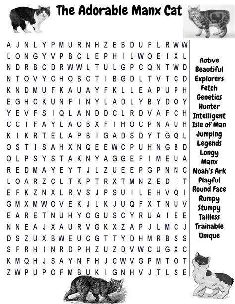 Printable Cat Word Searches Printable World Holiday