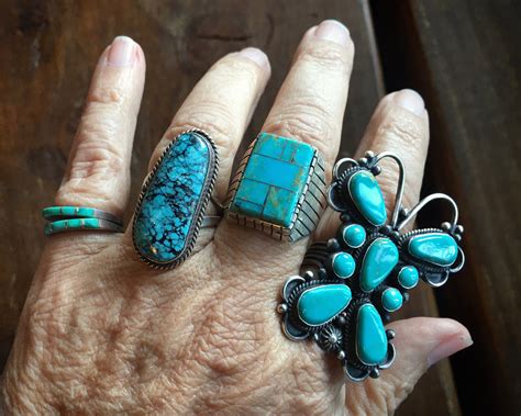 Simple Turquoise Ring For Women Size Navajo Native American Indian