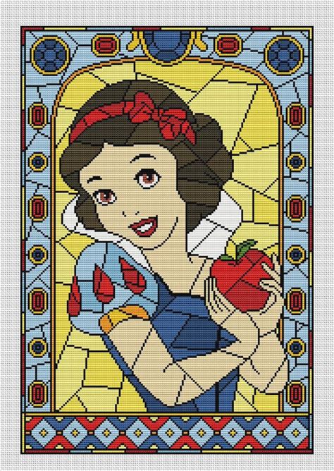 Are you looking for a variety of absolutely free patterns and no strings attached? Disney cross stitch pattern "Snow White" in pdf. Stained ...