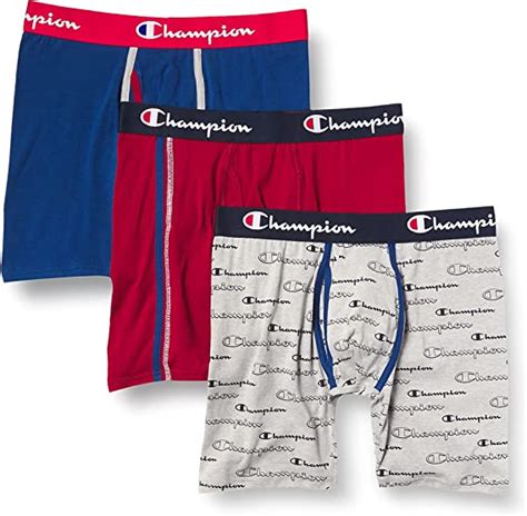 Champion Mens Everyday Cotton Stretch Knit Boxer Pack Of 3 Amazon