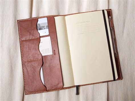 Personalized Moleskine Journal Notebook Cover Leather Hand