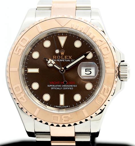 Rolex Yacht Master 40 Ref 116621 Rose Gold And Steel Choco Dial Gr