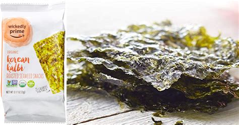 Amazon Wickedly Prime Organic Roasted Seaweed Snacks Korean Kalbi