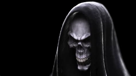 Images Skulls Grim Reaper Fantasy Hood Headgear Black