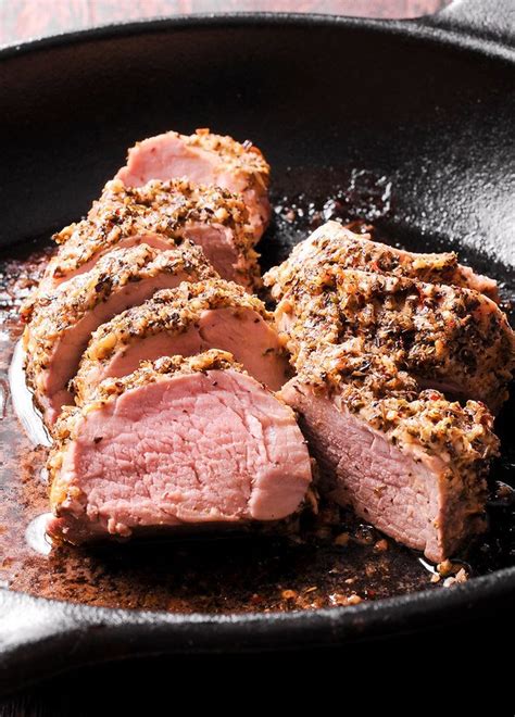 Ounces lean boneless pork tenderloin, cut into thin slices. Herb-Crusted Pork Loin - Oliver's Markets