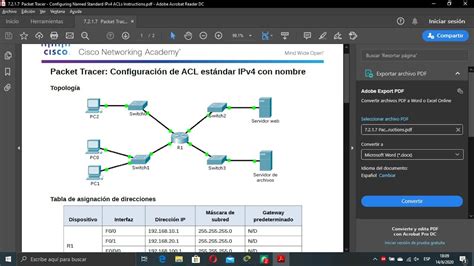 Configuración De Acl Estándar Ipv4 Con Nombre Creación De Topologia