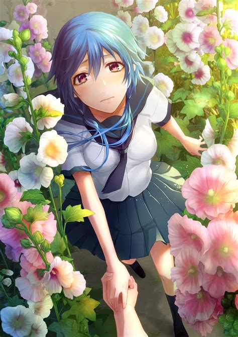 Girl Flowers Anime Art Beautiful Pictures