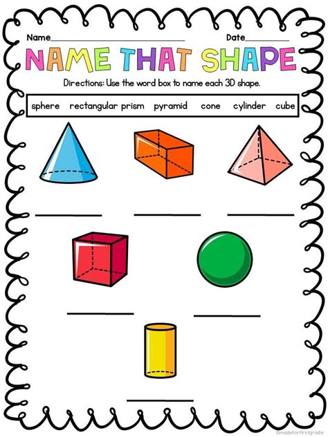 3d Geometric Shapes Sheet Bw Shapes Worksheet Kindergarten Shapes