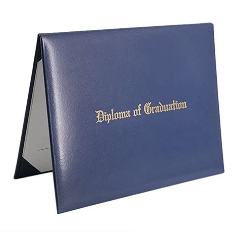 Custom Leather Certificate Cover Imprinted Diploma Cover Blue Buy