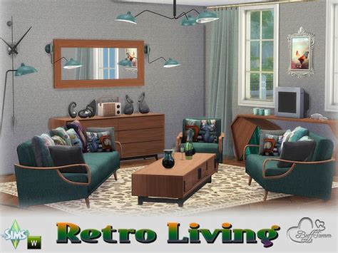 Sims 4 Ccs The Best Retro Livingroom By Buffsumm 80s Furniture