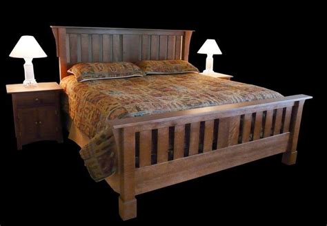 This bedroom shows simple woodwork because it only has little furniture. Handmade Craftsman Style Bed by Misty Mountain Furniture ...