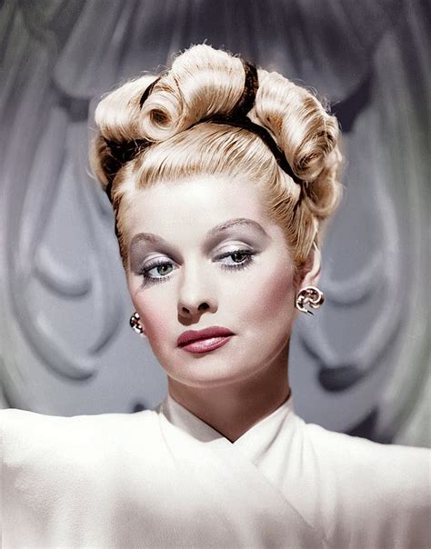 Lucille Ball Beautiful Celebrity Actress Colorized Face Portrait
